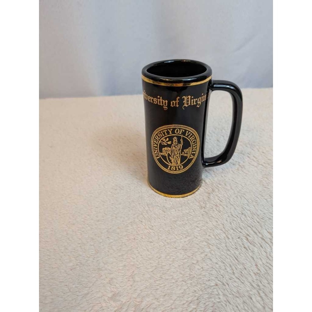 University of Virginia UVA Mug Gold Seal Logo Black Ceramic Drinkware Collectibl
